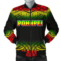 Pohnpei Men's Bomber Jacket - Fog Reggae Style Reggae - Polynesian Pride