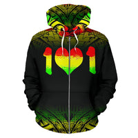 Mama Nii All Over Zip up Hoodie - Polynesian Pride