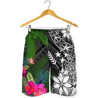 Kosrae Men Shorts - Turtle Plumeria Banana Leaf - Polynesian Pride