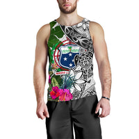 Samoa Men's Tank Top White - Turtle Plumeria Banana Leaf - Polynesian Pride
