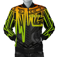 Pohnpei Personalised Men's Bomber Jacket - Pohnpei Seal In Heartbeat Patterns Style (Reggae) Reggae - Polynesian Pride