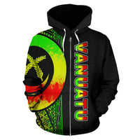Vanuatu Polynesian Zip up Hoodie Reggae Line - Polynesian Pride