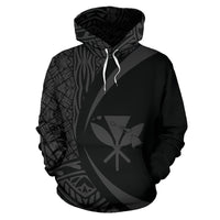 Kanaka Hawaii Map Grey Polynesian Hoodie Circle Style Unisex White - Polynesian Pride