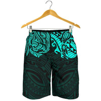 New Zealand All Over Print Men'S Shorts , Maori Polynesian Tattoo Turquoise Turquoise - Polynesian Pride