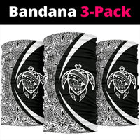 Hawaiian Bandana Turtle Map Polynesian Bandana 3-Pack - Circle Style White - Polynesian Pride