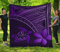 Hawaii Quilt - Hawaii Turtle Plumeria Quilt Purple Purple - Polynesian Pride
