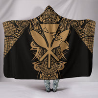 Kanaka Map Polynesian Hooded Blanket - Gold - Armor Style Hooded Blanket Gold - Polynesian Pride