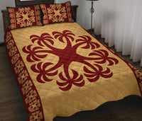 Hawaiian Quilt Pattern Coconut Love Quilt Bed Set - Polynesian Pride
