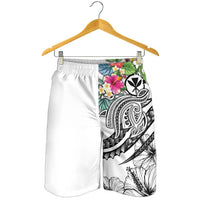 Polynesian Hawaii Kanaka Maoli Men's Shorts - Summer Plumeria (White) - Polynesian Pride
