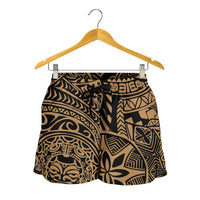 Polynesian Hawaiian Style Tribal Tattoo Gold Women's Short - Polynesian Pride