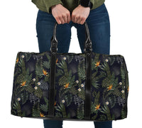 Tropical Leaves And Flowers In The Night Style Hawaii Travel Bag Travel Bag One size Black - Polynesian Pride