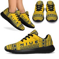Niue Sporty Sneakers - Polynesian Chief Flag Version Black - Polynesian Pride