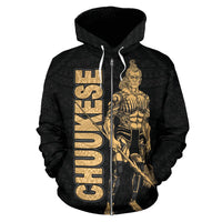 Chuuk Zip up Hoodie Micronesia Chuukese Warrior Gold - Polynesian Pride