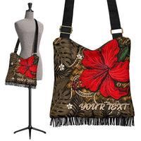 Hawaii Lauhala Hibiscus Polynesian Tropical Crossbody Boho Handbag Gold - Wake Style - AH Crossbody Boho Handbag One Size Gold - Polynesian Pride