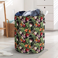 Hawaii Tropical Flowers Watercolor. Hawaii Laundry Basket Laundry Basket One Size Black - Polynesian Pride