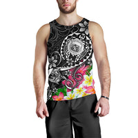 Hawaii Polynesian Men's Tank Top - Hawaii Seal With Turtle Plumeria (Black) - Polynesian Pride