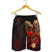 Guam Polynesian Men's Short - Plumeria Flowers And Waves - Polynesian Pride