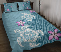 Hawaii Turtle Plumeria Polynesian Simple Quilt Bed Set - Polynesian Pride