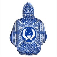 Pohnpei ll Over Hoodie Pohnpei Coat of rms Polynesian Flag Color - Polynesian Pride