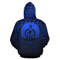 Vanuatu All Over Zip up Hoodie Lift up Blue - Polynesian Pride