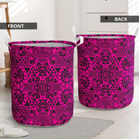 Polynesian Kakau Turtle Green Hawaii Laundry Basket - Polynesian Pride