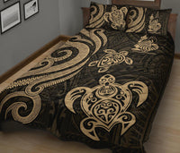 New Caledonia Quilt Bed Set - Gold Tentacle Turtle - Polynesian Pride