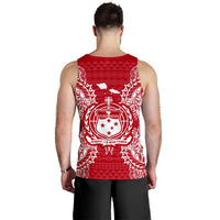 Samoa Polynesian Men Tank Top Map Red White - Polynesian Pride