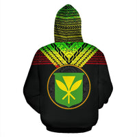 Hawaii Kanaka Maoli All Over Custom Hoodie Reggae Color - Polynesian Pride