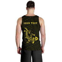 Hawaii Kakau Polynesian Hammerhead Shark Personalized Men's Tank Top - Yellow - Polynesian Pride