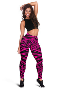 Polynesian Tatau Pink Hawaii Women's Leggings AH - Polynesian Pride