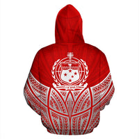 Samoa Polynesian Custom Hoodie Red Pride Map nd Seal - Polynesian Pride