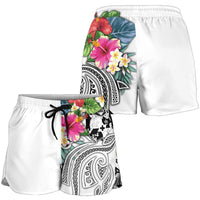 Tonga Polynesian Women's Shorts - Summer Plumeria (White) - Polynesian Pride