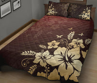Hawaii Quilt Bed Set - Golden Hibiscus Quilt Bed Set - Polynesian Pride
