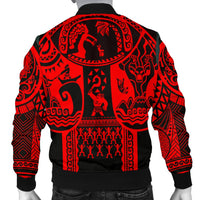 Hawaii Men's Bomber Jackets - Coat Of Arm Hawaii & Maui Tattoo - Polynesian Pride