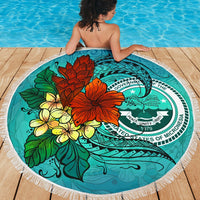 Federated States of Micronesia Beach Blanket - Tropical Flowers Style - Polynesian Pride