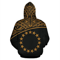 Cook Islands Polynesian Zip up Hoodie Curve Gold - Polynesian Pride