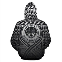 Federated States of Micronesia All Over Zip up Hoodie Lift up Black - Polynesian Pride