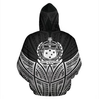 Samoa Polynesian Hoodie Black Pride Map nd Seal - Polynesian Pride