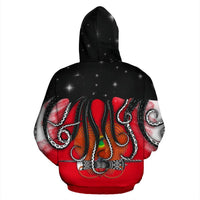 Papua New Guinea Hoodie Papua New Guinea Flag Coat of Arms Octopus Style K9 - Polynesian Pride