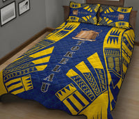 Tokelau Quilt Bed Set - Tokelau Coat Of Arms Yellow Tattoo Style - Polynesian Pride