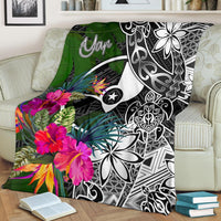 Yap Premium Blanket - Turtle Plumeria Banana Leaf - Polynesian Pride
