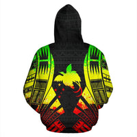 Papua New Guinea Polynesian All Over Zip up Hoodie Reggae Tattoo - Polynesian Pride