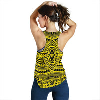 Polynesian Seamless yellow Women's Racerback Tank Top - Polynesian Pride