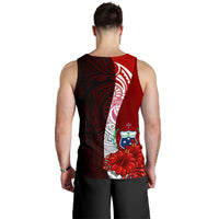 Samoa Polynesian Custom Personalised Men's Tank Top - Coat Of Arm With Hibiscus - Polynesian Pride