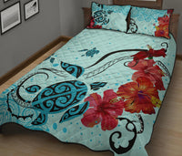 Sea Turtle Hibiscus Quilt Bed Set - Polynesian Pride