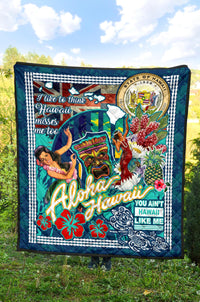 Hawaii Premium Blanket - Hawaii Seal Tiki Face Dancing Girl Aloha Hawaii - Polynesian Pride