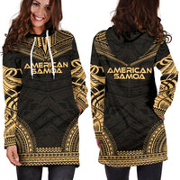 American Samoa Women's Hoodie Dress - Polynesian Gold Chief - Polynesian Pride