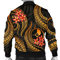 Yap Micronesian Men Bomber Jacket - Gold Plumeria - Polynesian Pride