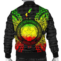 Northern Mariana Islands Polynesian Men's Bomber Jacket Map Reggae - Polynesian Pride