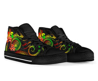 American Samoa Polynesian High Top Shoes - Reggae Plumeria - Polynesian Pride